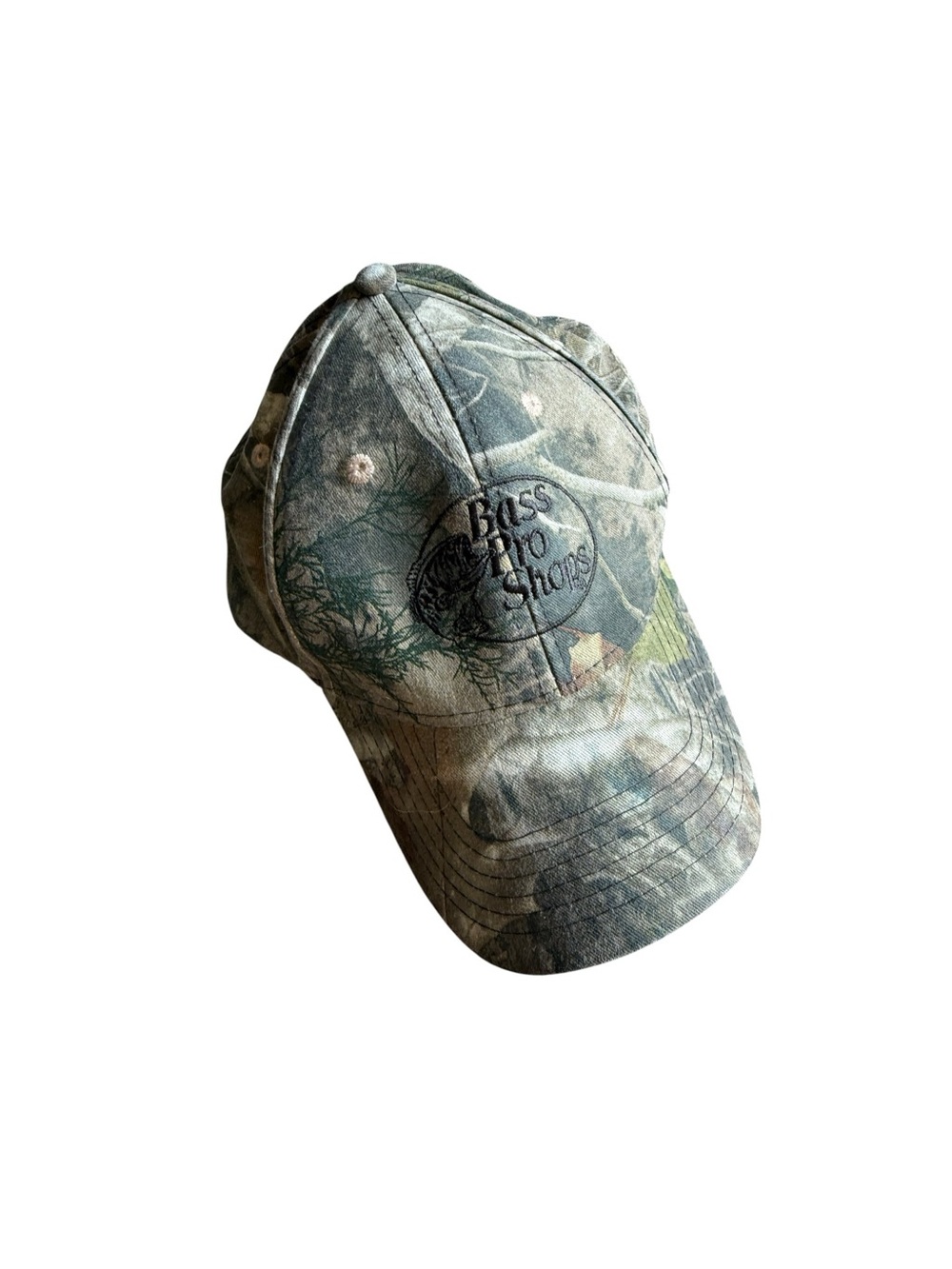 Bass Pro Shops Hat Cap Camouflage Green Leaf Camo Hunting Outdoor SnapBack